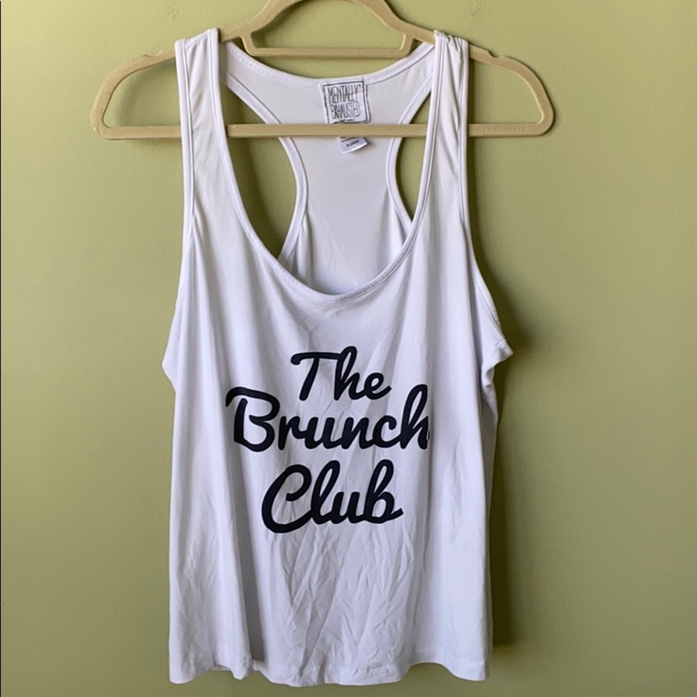 White The Brunch Club Racerback Tank Top XL